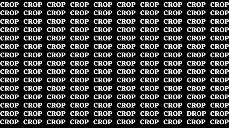 Brain Test: If you have Hawk Eyes Find the word Drop among Crop in 18 Secs