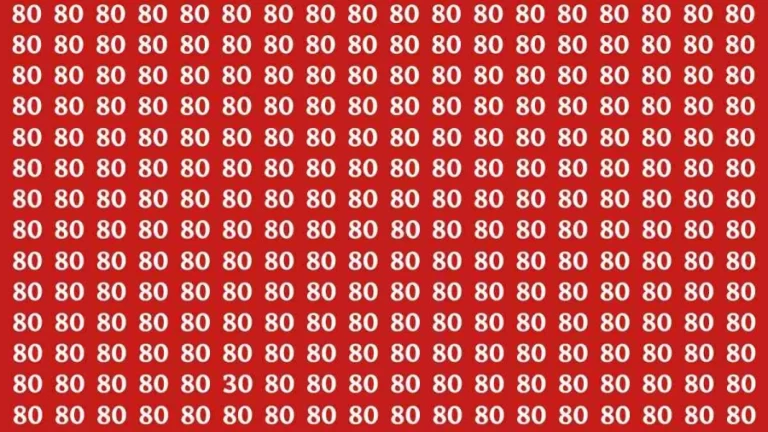 Observation Brain Test: If you have Sharp Eyes Find the number 30 among 80 in 20 Secs