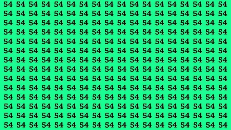 Observation Brain Test: If you have Sharp Eyes Find the Number 34 among 54 in 15 Secs