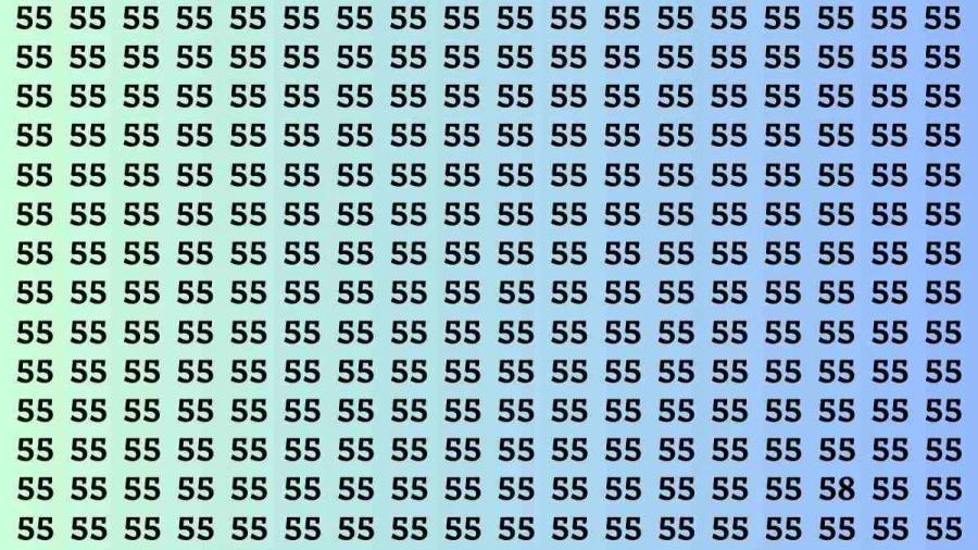 Observation Brain Test: If you have Eagle Eyes Find the number 58 among 55 in 15 Secs