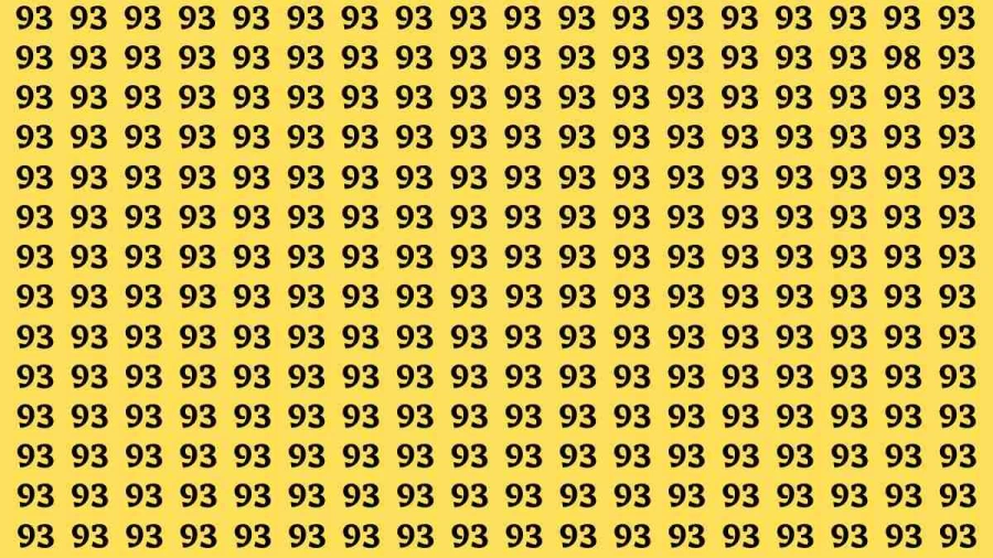 Observation Brain Test: If you have Eagle Eyes Find the number 98 among 93 in 15 Secs