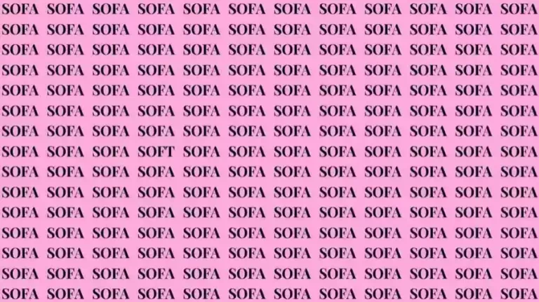 Optical Illusion Brain Test: If you have Sharp Eyes find the Word Soft among Sofa in 6 Seconds?