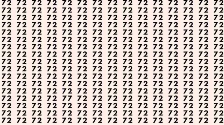 Optical Illusion Challenge: If you have Hawk Eyes Find the number 77 among 72 in 7 Seconds?