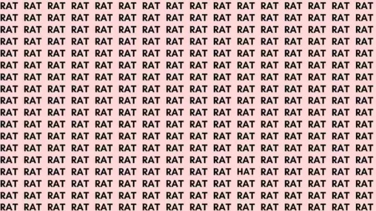 Observation Skill Test: If you have Eagle Eyes find the Word Hat among Rat in 10 Secs