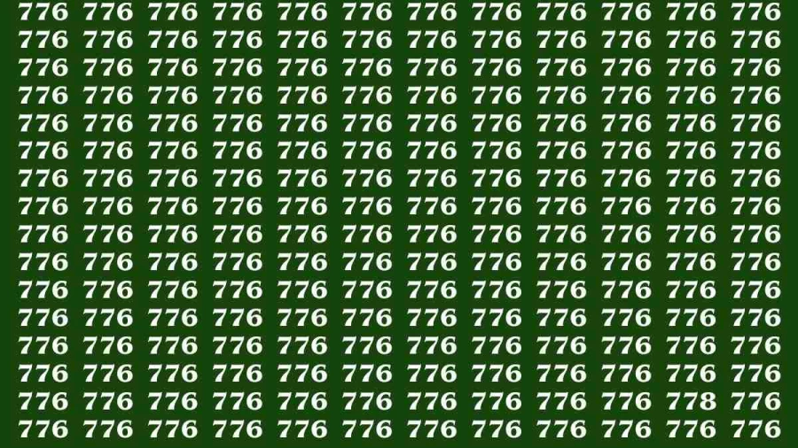 Observation Brain Test: If you have Eagle Eyes Find the Number 778 in 12 Secs