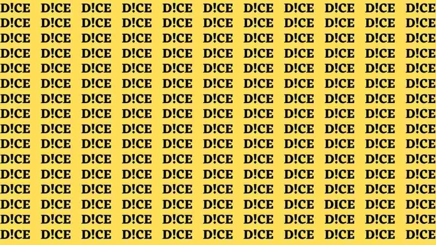 Observation Brain Test: If you have Sharp Eyes Find the Word Dice in 15 Secs