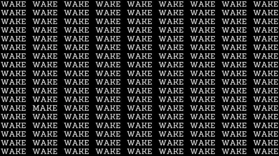 Observation Skills Test: If you have Hawk Eyes find the Word Make among Wake in 06 Secs