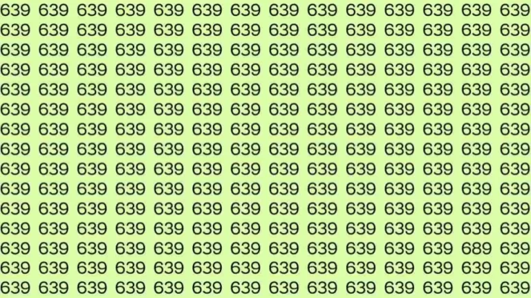 Optical Illusion Test: If you have Eagle Eyes Find the number 689 among 639 in 10 Seconds?