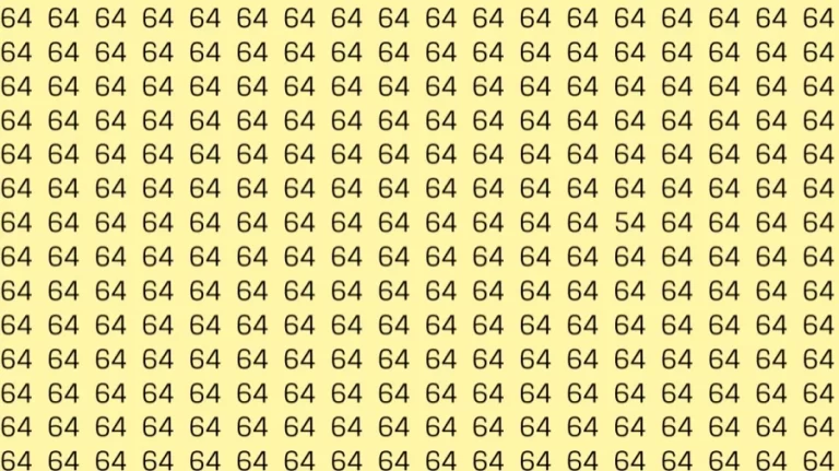 Optical Illusion: If you have Eagle Eyes Find the number 54 among 64 in 8 Seconds?