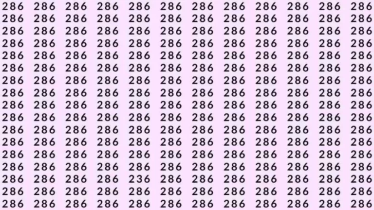 Observation Skills Test: If you have Sharp Eyes Find the number 236 among 286 in 9 Seconds?