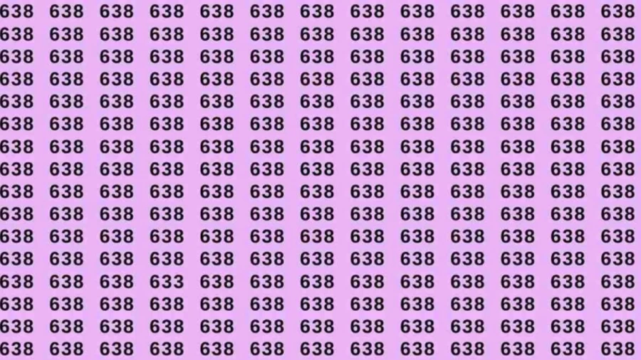 Optical Illusion: If you have Eagle Eyes find the number 633 among 638 in 7 Seconds?