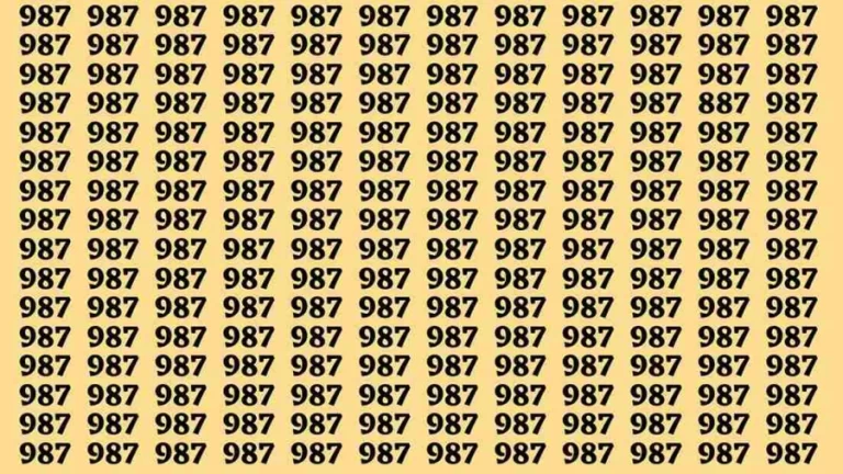 Observation Brain Test: If you have Hawk Eyes Find the Number 887 among 987 in 15 Secs