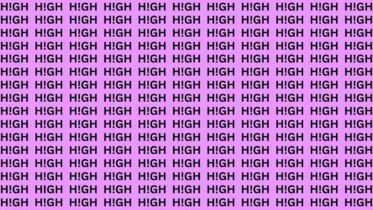 Observation Brain Test: If you have Hawk Eyes Find the Word High in 18 Secs