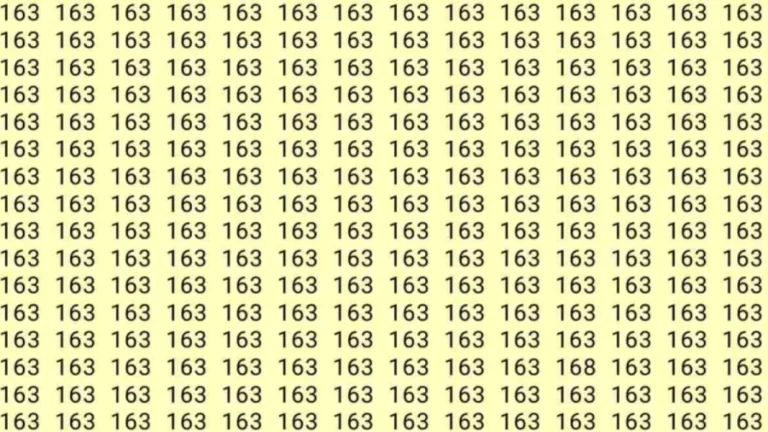 Observation Skills Test: If you have Sharp Eyes Find the number 168 among 163 in 8 Seconds?