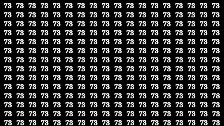 Observation Brain Test: If you have Keen Eyes Find the Number 78 among 73 in 15 Secs