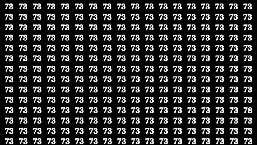 Observation Brain Test: If you have Keen Eyes Find the Number 78 among 73 in 15 Secs