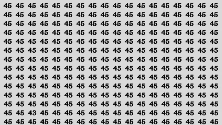 Observation Brain Test: If you have Hawk Eyes Find the Number 43 among 45 in 15 Secs