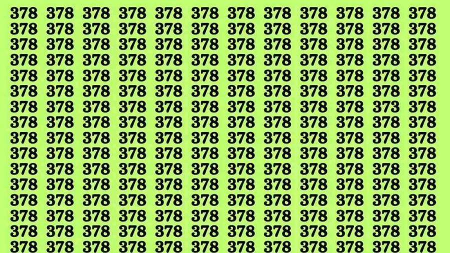 Observation Brain Test: If you have Sharp Eyes Find the number 373 among 378 in 20 Secs