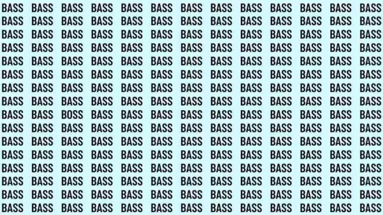 Observation Skill Test: If you have Eagle Eyes find the Word Boss among Bass in 15 Secs