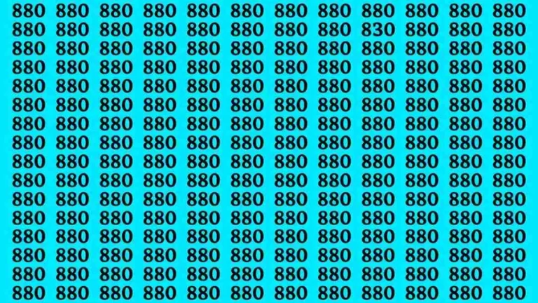 Observation Brain Test: If you have Eagle Eyes Find the Number 830 among 880 in 15 Secs