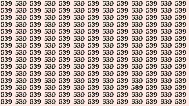 Optical Illusion Test: If you have Hawk Eyes Find the number 589 among 539 in 7 Seconds?