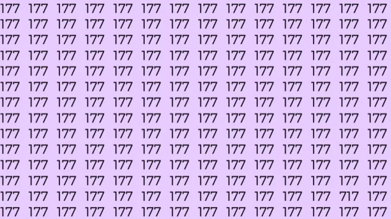 Optical Illusion Test: If you have Sharp Eyes Find the number 717 among 177 in 8 Seconds?