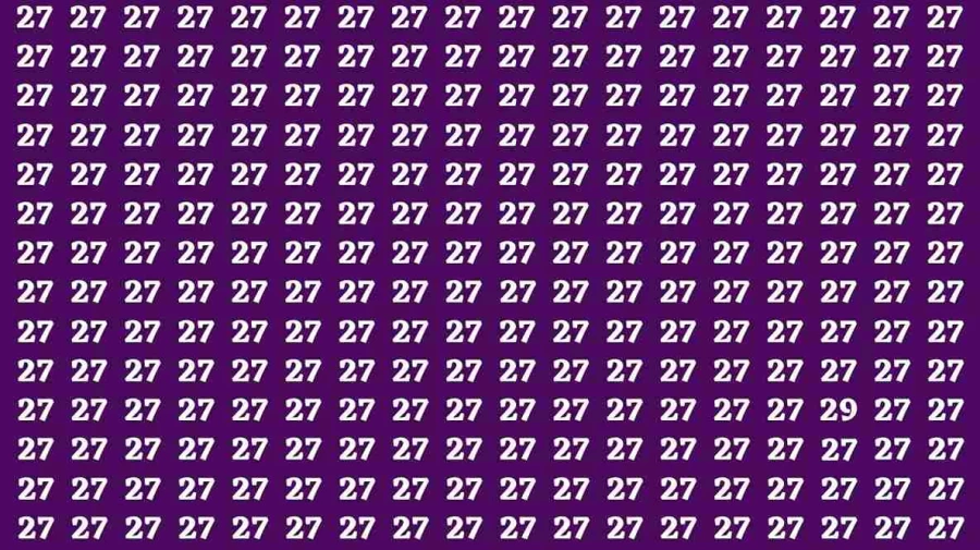 Observation Brain Test: If you have Hawk Eyes Find the Number 29 among 27 in 15 Secs