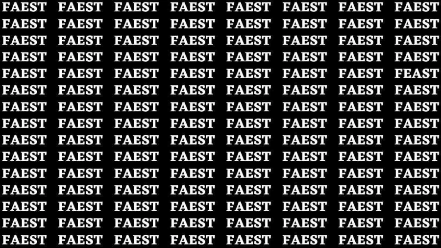 Observation Brain Test: If you have Hawk Eyes Find the Word Feast in 15 Secs