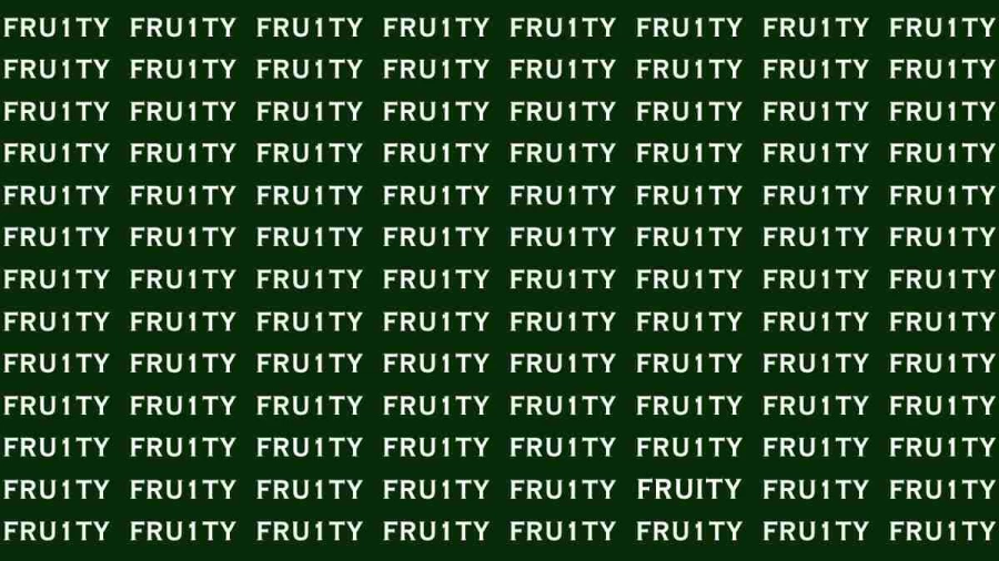 Brain Teaser: If you have Eagle Eyes Find the Word Fruity in 12 Secs