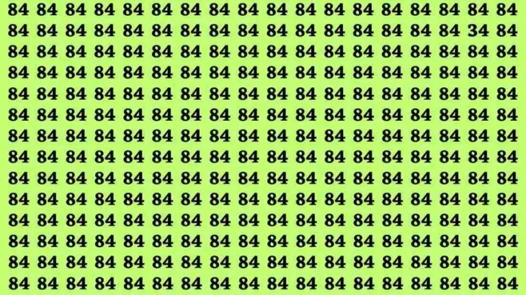 Brain Test: If you have Eagle Eyes Find the Number 34 among 84 in 12 Secs