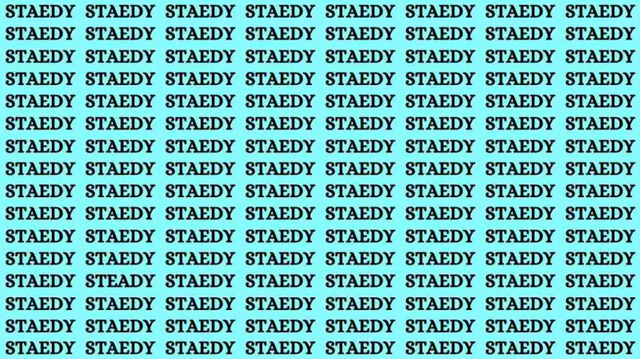 Brain Test: If you have Sharp Eyes Find the Word Steady in 15 Secs