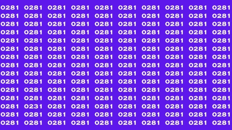 Observation Brain Test: If you have Eagle Eyes Find the Number 0231in 12 Secs