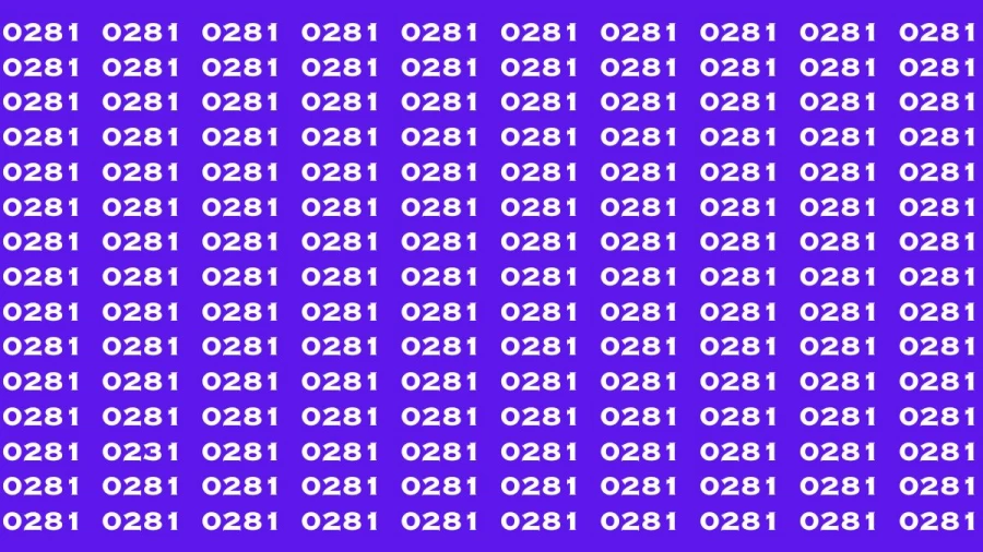 Observation Brain Test: If you have Eagle Eyes Find the Number 0231in 12 Secs