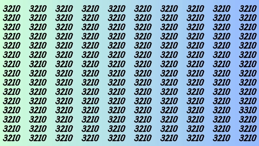 Brain Test: If you have Eagle Eyes Find the Number 3310 in 15 Secs