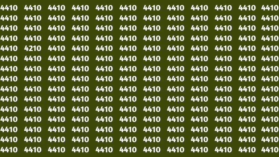 Observation Brain Test: If you have Eagle Eyes Find the Number 4210 among 4410 in 12 Secs