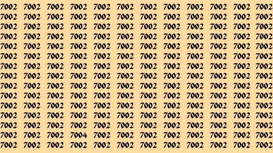 Observation Brain Test: If you have Sharp Eyes Find the Number 7004 among 7002 in 20 Secs