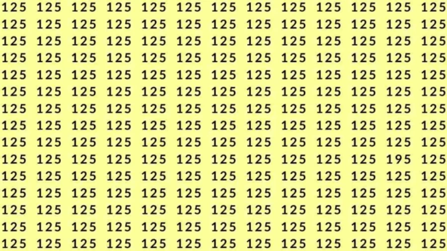 Optical Illusion Brain Test: If you have Eagle Eyes Find the number 195 among 125 in 7 Seconds?