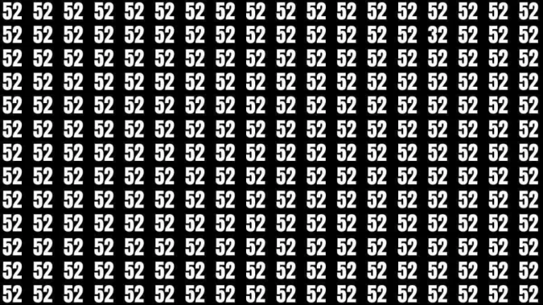 Observation Skills Test: If you have Sharp Eyes find the Number 32 among 52 in 13 Secs