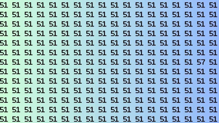 Observation Skills Test: If you have Eagle Eyes find the Number 57 among 51 in 15 Secs