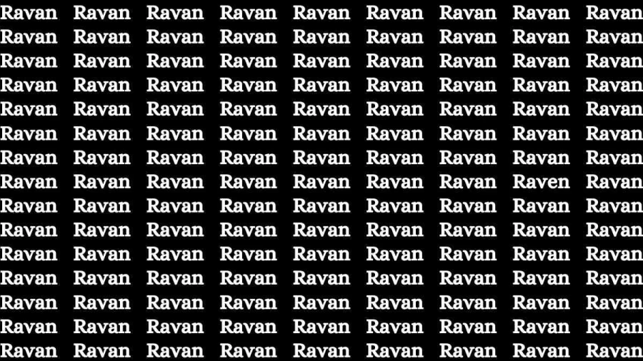 Brain Test: If you have Sharp Eyes Find the Word Raven in 15 Secs