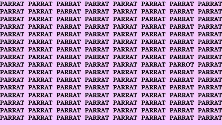 Brain Test: If you have Eagle Eyes Find the word Parrot in 15 Secs