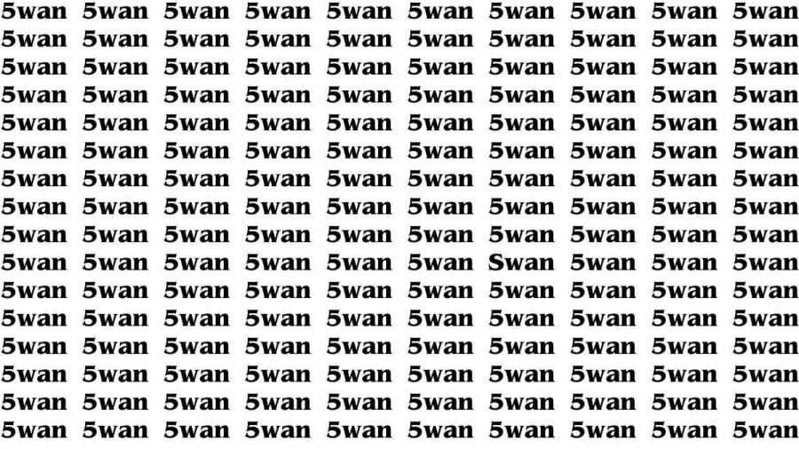 Brain Test: If you have Sharp Eyes Find the word Swan in 20 Secs