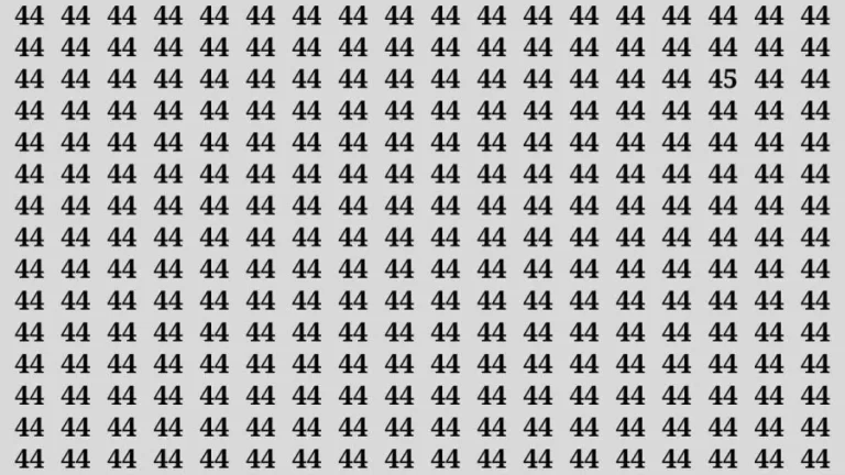 Observation Brain Test: If you have Keen Eyes Find the Number 45 among 44 in 15 Secs