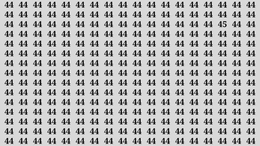 Observation Brain Test: If you have Keen Eyes Find the Number 45 among 44 in 15 Secs