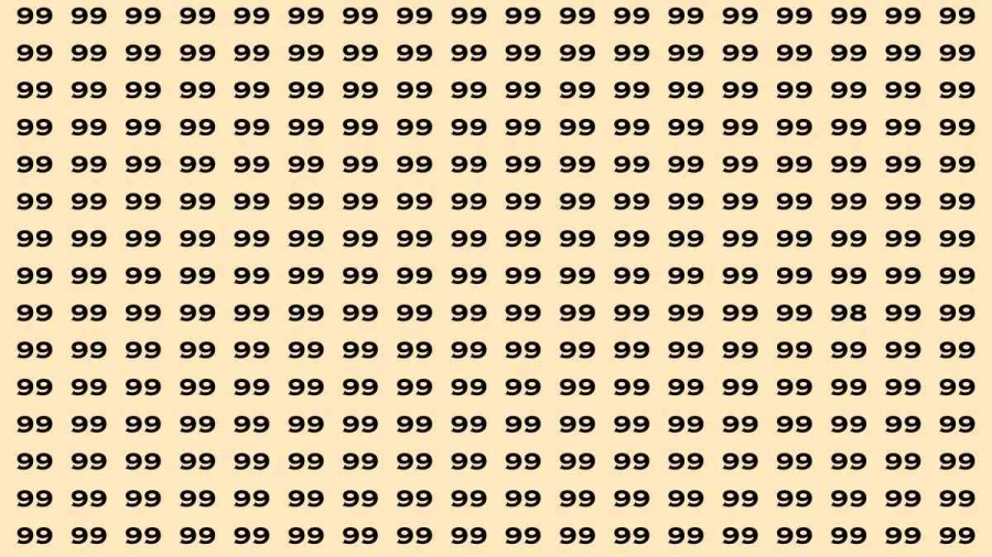 Observation Brain Test: If you have Sharp Eyes Find the number 98 in 20 Secs