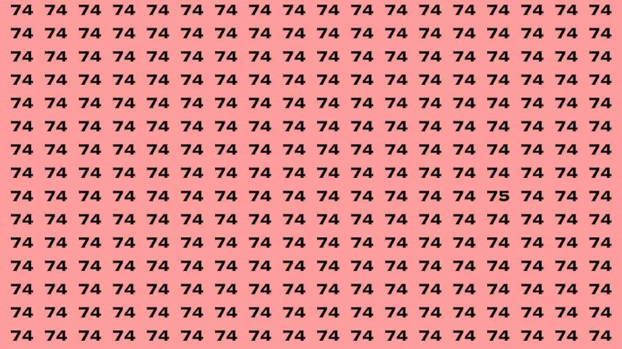 Observation Brain Test: If you have Hawk Eyes Find the Number 75 among 74 in 15 Secs