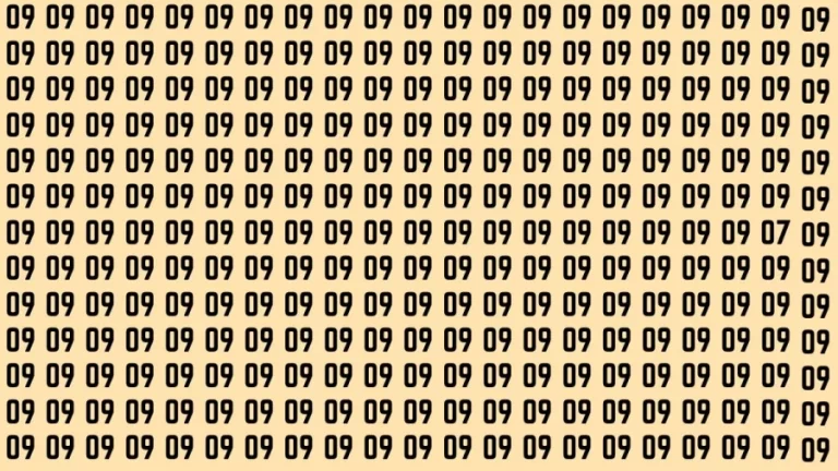 Observation Brain Test: If you have Sharp Eyes Find the Number 07 among 09 in 10 Secs