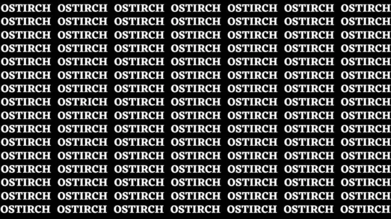 Observation Brain Test: If you have Hawk Eyes Find the Word Ostrich in 18 Secs