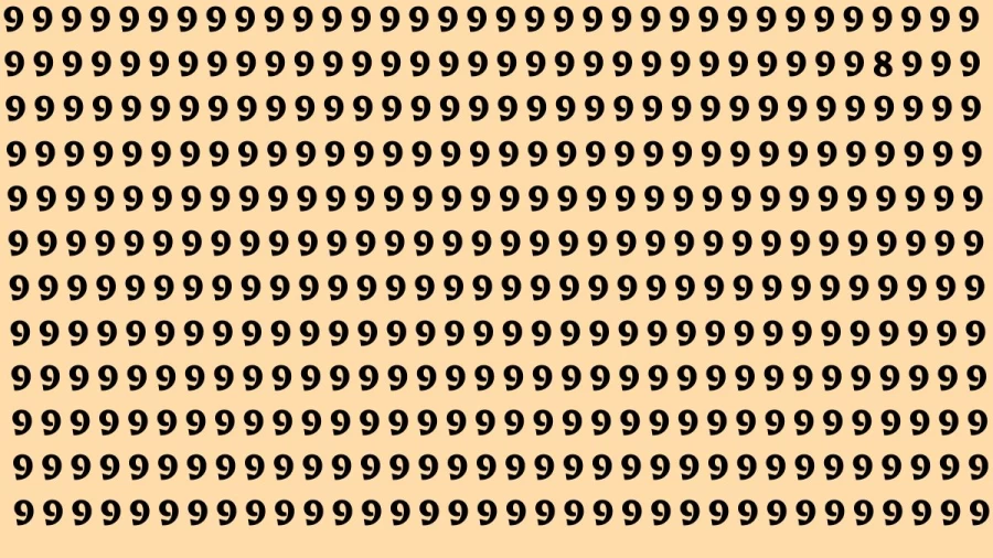 Observation Brain Test: If you have 50/50 vision find the Number 8 among 9 in 15 Seconds