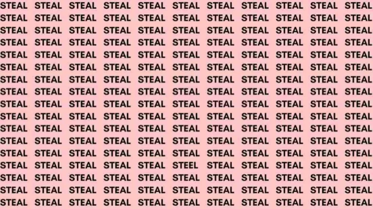 Observation Skill Test: If you have Eagle Eyes find the word Steel among Steal in 6 Secs